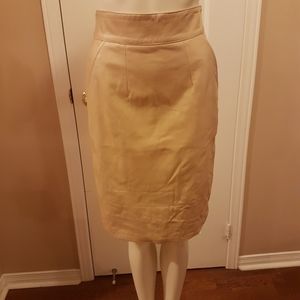 ⭐Vintage⭐1980's Beige leather skirt